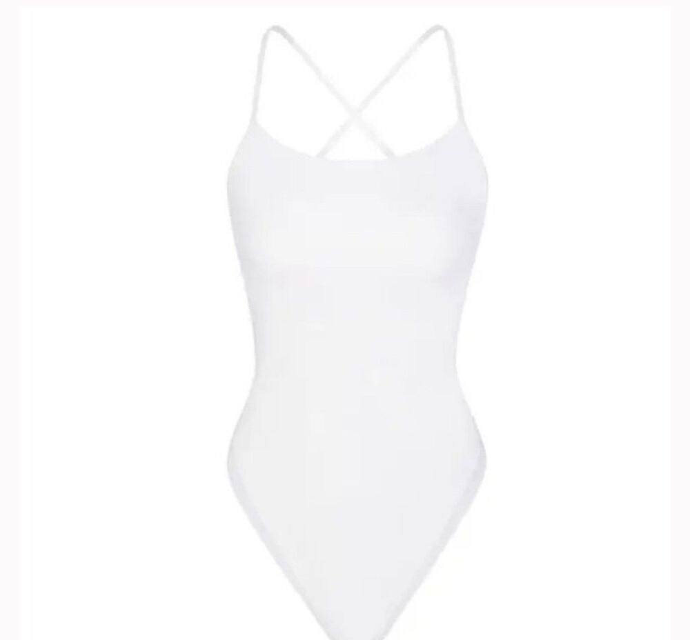 Skims Recycled Swim Cami One Piece Swimsuit Snow medium